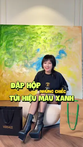 Đập hộp túi hiệu màu xanh 👜💚#Linhremy 