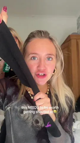 i hope he dosnt notice until i take them out😭 #sockcurls #heatlesscurls #crazyhair 