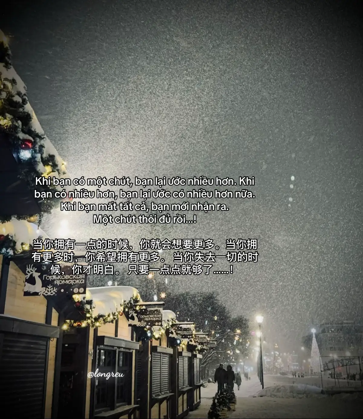 当你拥有一点的时候，你就会想要更多。当你拥有更多时，你希望拥有更多。 当你失去一切的时候，你才明白。 只要一点点就够了……！#fypシ゚ #longreu #tamtrang #xuhuongtiktok #thinhhanh 