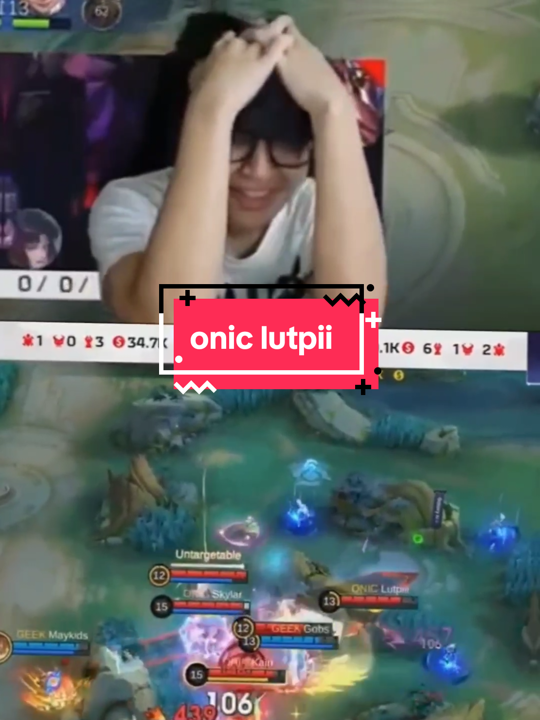 reaksi streamer liat arlot lutpii | onic vs geekfam game 2😱 #MLBBNEXT2025 #NEXTJagoanMabar #streamer #onicvsgeek #lutpii 