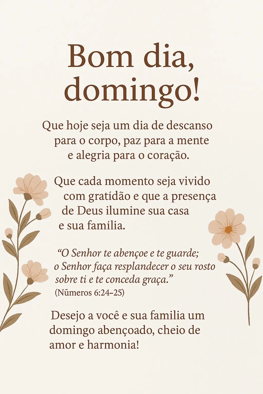 Bom dia, domingo! Que seja um dia de descanso, paz e muita gratidão. Que Deus abençoe você e sua família com amor e harmonia.  #BomDia #Domingo #Gratidão #Fé #Família 