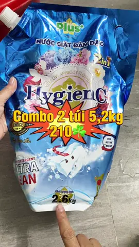 Combo 2 túi nước giặt xả HugienC 5,2kg tặng 1 chai xịt vải khô, 1 chai nước rửa chén Hygien C 1 chai nước lau bếp đa năng #nuocgiat  #nuocgiatxa  #nuocgiathygienc  #Minhhien6565  #fyb 