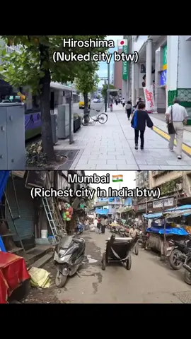 Hiroshima >>>>> Mumbai #foryou #hiroshima #mumbai #city #comparison 