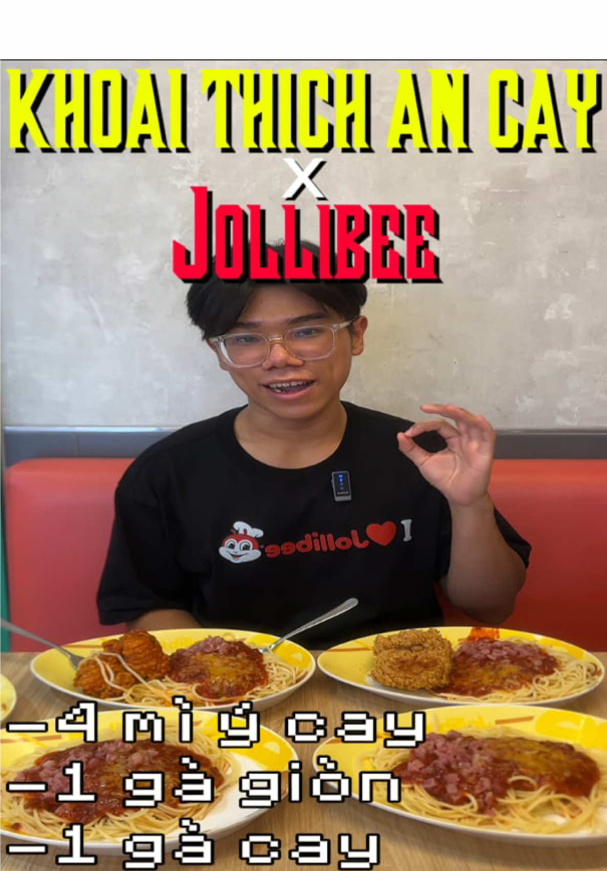 em khoai lần đầu ăn thử mì ý cay ở Jollibee #Jollibee #JollibeeVietNam #MyYSotCay 