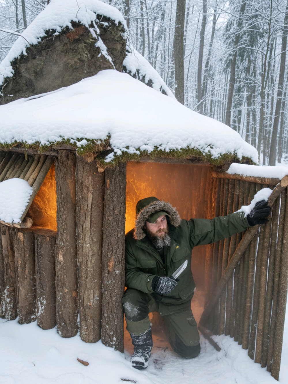 Survival Boy: Building a Shelter In The Woods #bushcraftsurvival #Outdoors #buildingahouse #survival #camping 