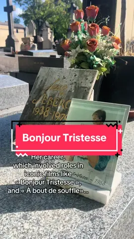 Bonjour Tristesse: the grave of Jean Seberg #jeanseberg #cemetery #cemeterytok #paris #cinema 