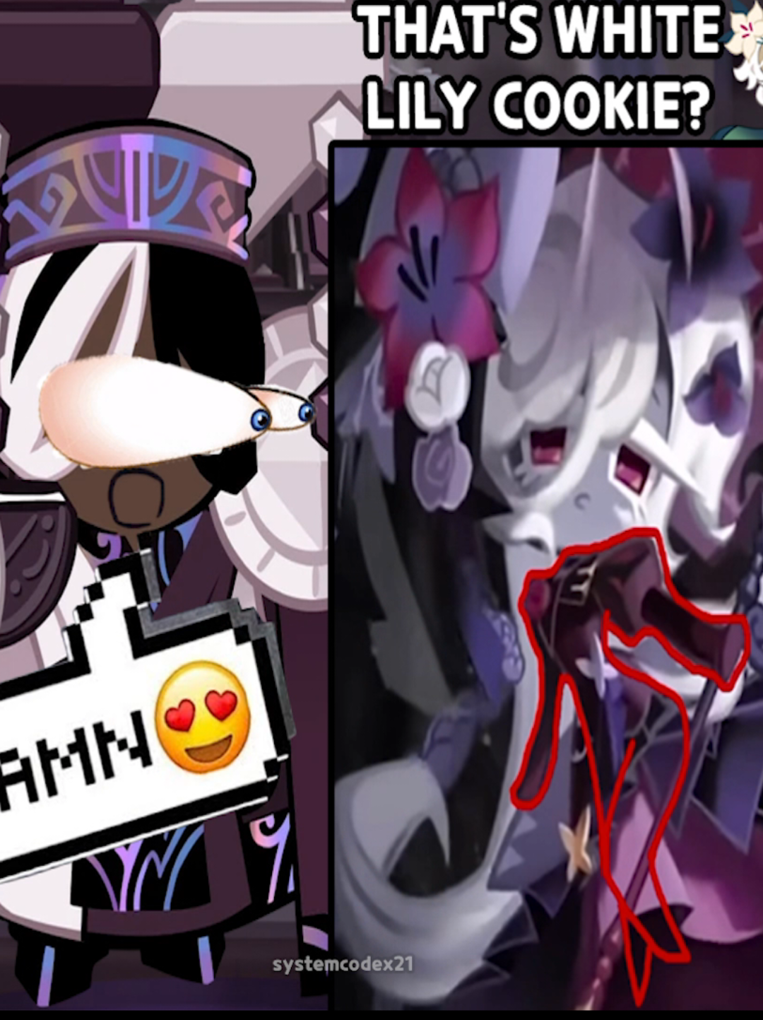 She's BAKED up with that costume. Am I right my fellas CRK fans? (sorry if it's bad, I can't draw lol) #crk #cookierun #cookierunkingdom #whitelilycookie #darkcacaocookie 