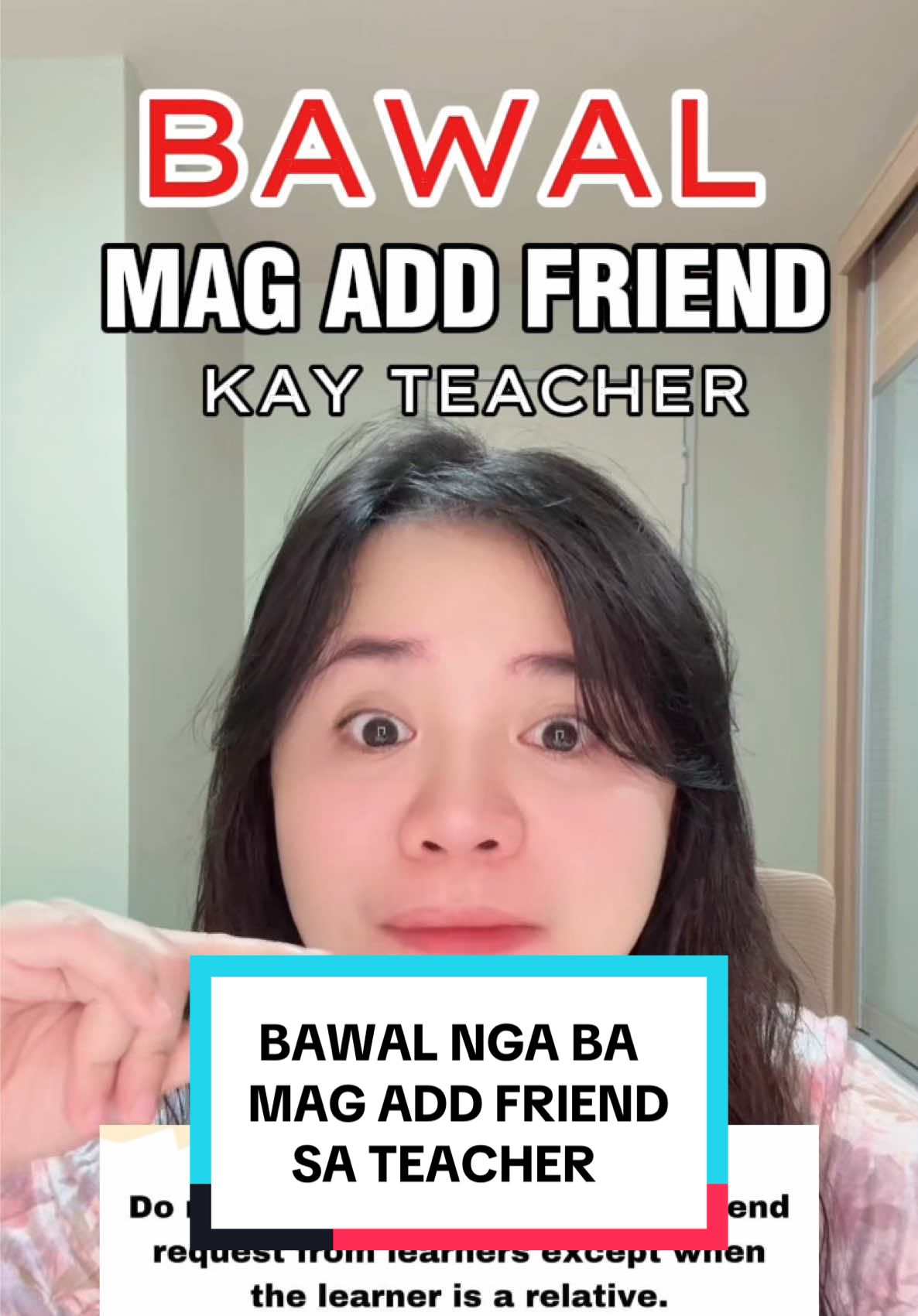 BAWAL NGA BA MAG ADD FRIEND KAY TEACHER? #dola #ph #students #cici #MomsofTikTok 