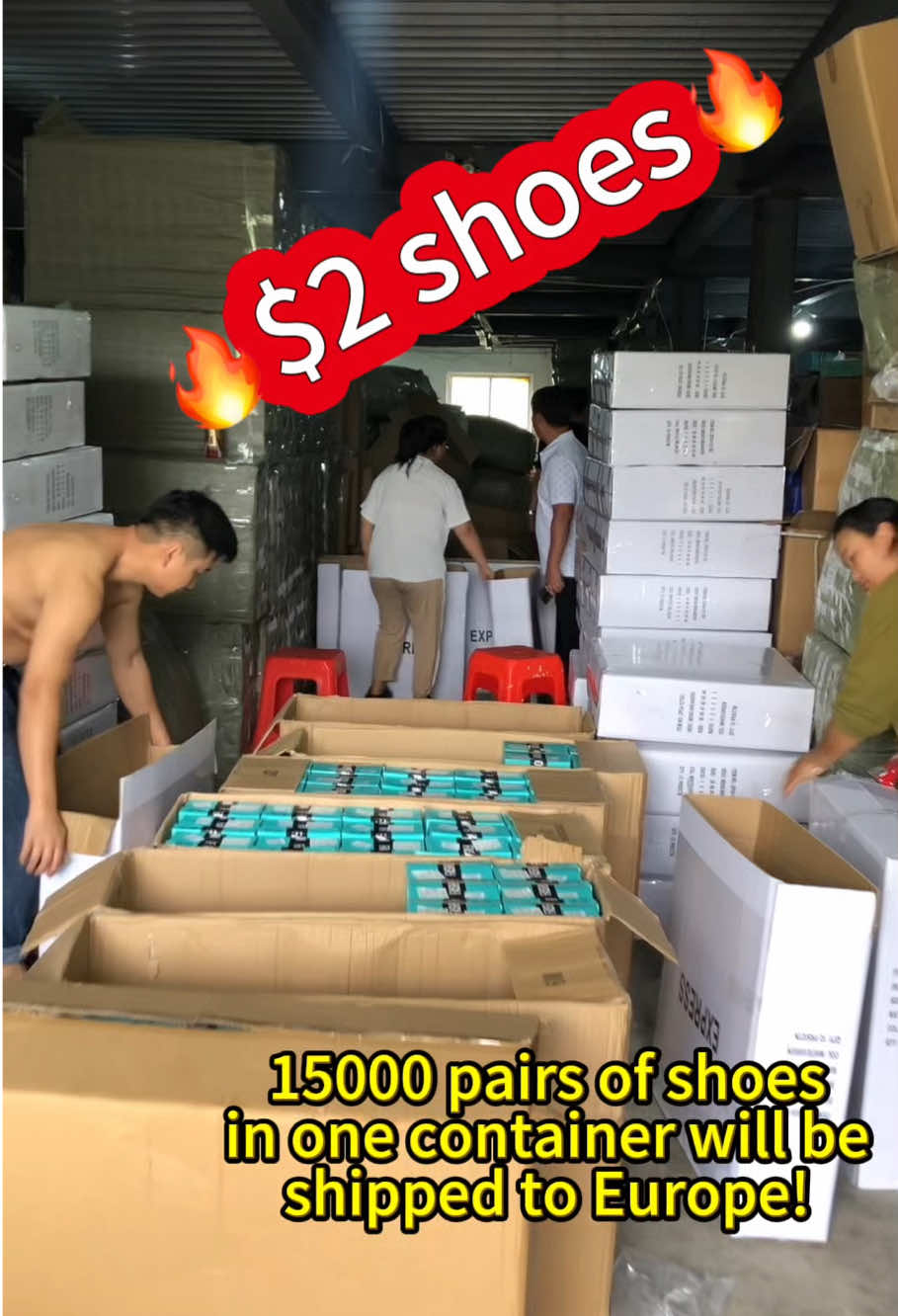 15000 pairs of shoes in one container will be shipped to Europe! Tell me where you are? Let me check if there are any of my clients in your country!#LanguageLearning #shoeswholesale #malaysiawholesale #bulkshoes 