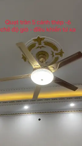 Quạt trần 5 cánh thép -6 chế độ gió điều khiển từ xa trang trí phong khách mà ưng quá#xuhuong #trangtri #quạt ##LearnOnTikTok #quạttran 