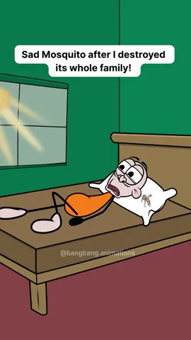Sad Mosquito after I destroyed its whole family_ 😂 #4kmemrshd #animation #cartoon #funnyanimation #viralmemes 