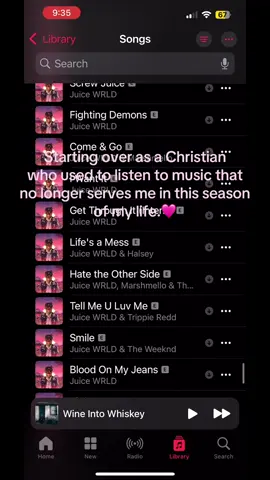 Actually deleting all of this has been a long time coming! Cleaning the slate today. As I got closer with Jesus, the more this type of music no longer served me. 🩷 