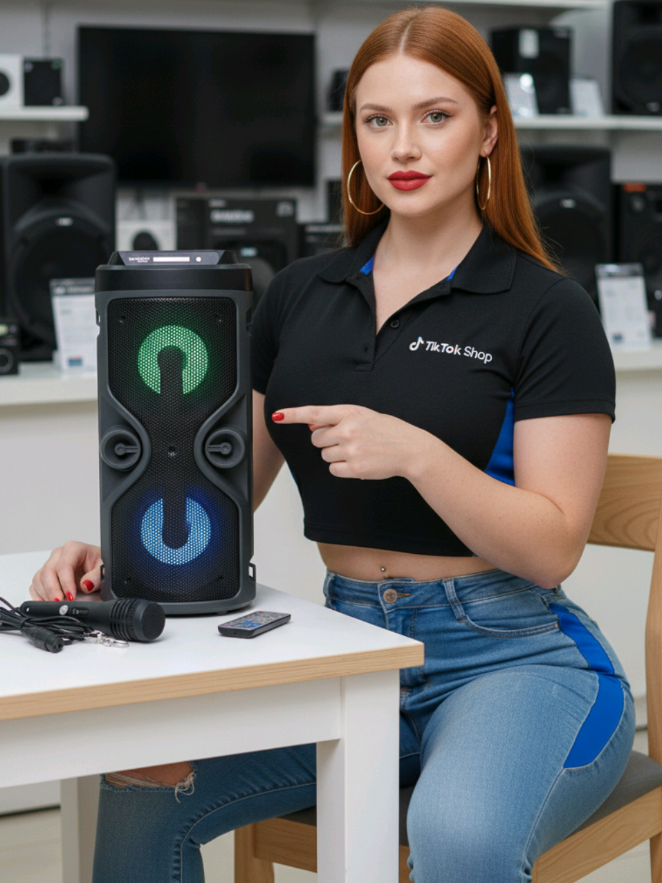 Caixa De Som Bluetooth Portátil Com Microfone Controle E Alça Grande iluminação Rgb, aqui no carrinho laranja! 🛒 #caixadesom #som #bluetooth  #microfone #tiktokshop 
