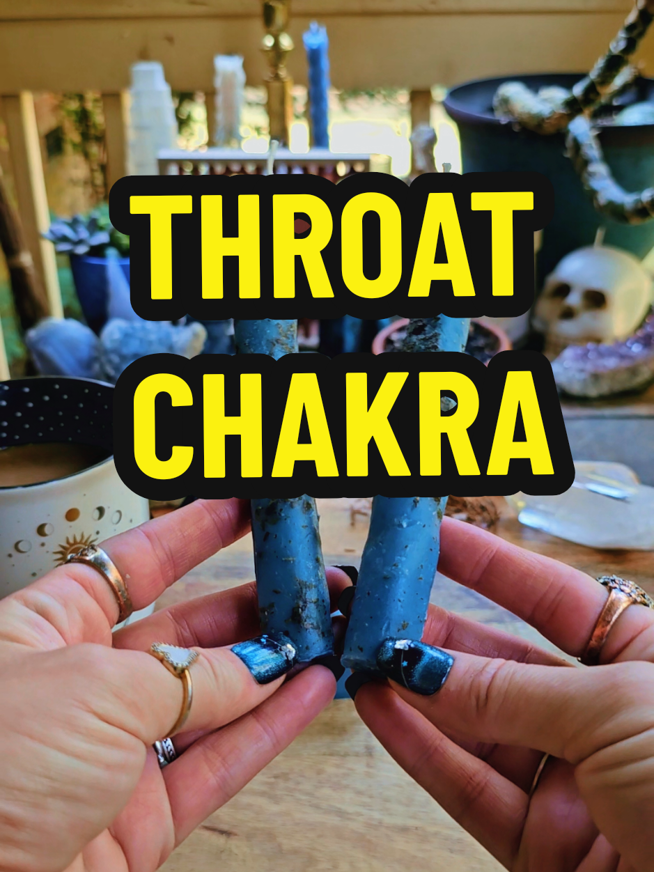 #throatchakra #healing #candles  Color: Blue 💙 Element: Ether/ Space Location: Throat 🩵Scent:Eucalyptus, Chamomile&Mint 🩵Herbs: Sage, Rosemary, Hyssop, Mint, Juniper Berries 🩵Crystals: Lapis, Amazonite, Aura Quartz 🩵Chant: Clear my voice. Let truth flow free. Sound of spirit, speak through me. Blue light rising, pure and strong. I claim my voice, my sacred song.✨️🕯💙