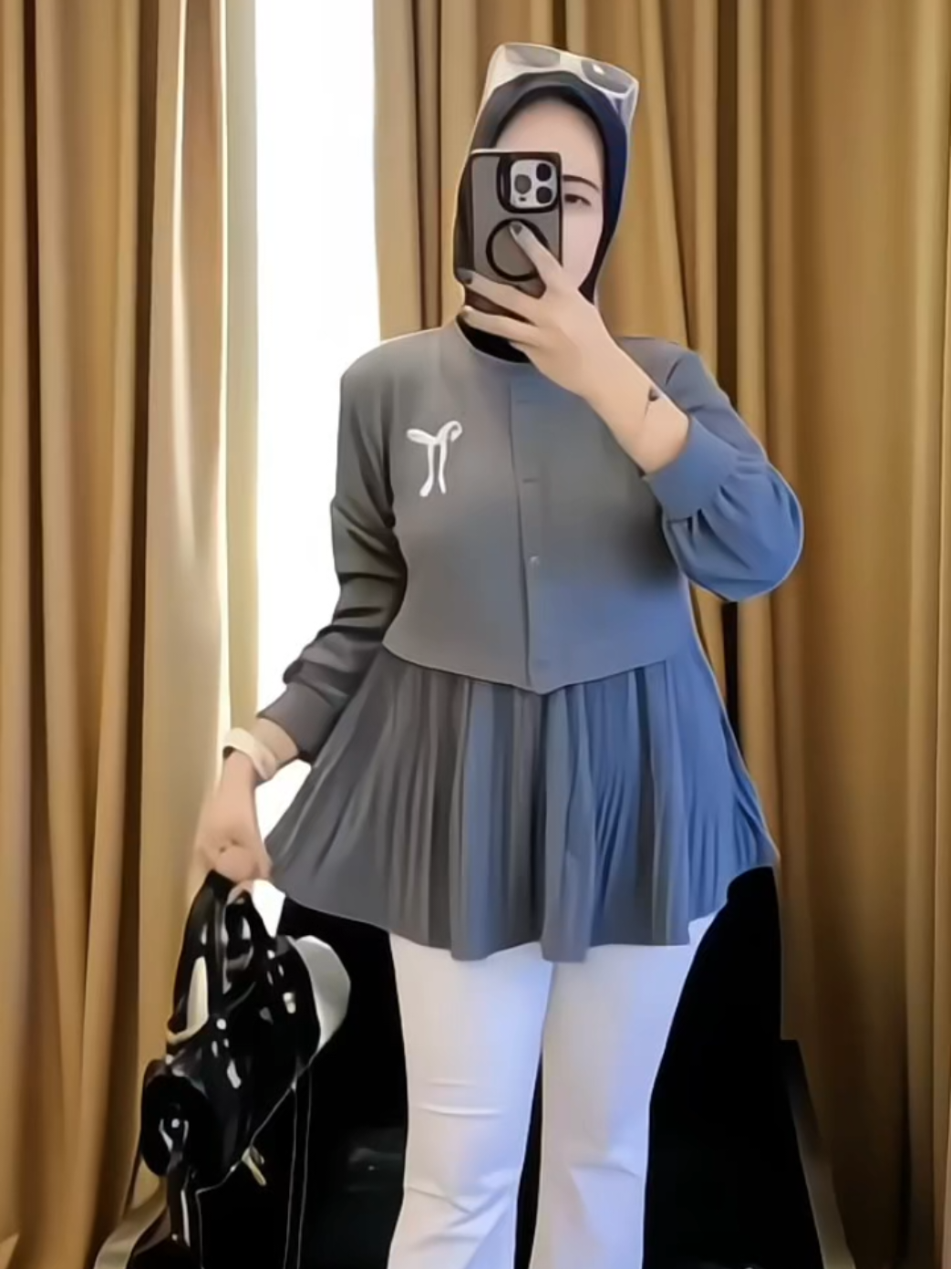 BLOUSE KASUAL KEKINIAN KNIT PLISKET MIX #blouse #atasanwanita 