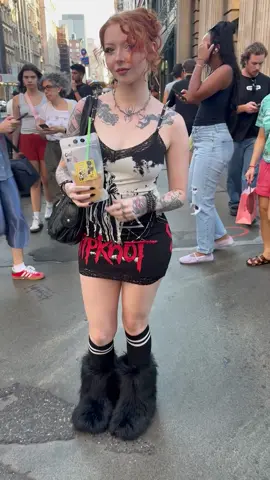 Tattoos on this beautiful redhead who's a content creator of scary Slipknot NYC © judijupiter2025