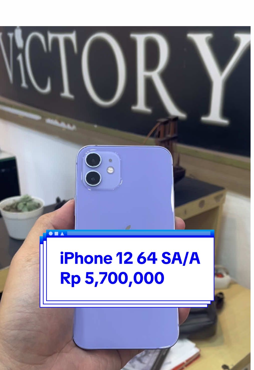 iPhone 12 64 SA/A Rp 5,700,000 #iphone12 #iphone12resmi #hargaiphone12 #kreditiphone #iphoneresmi @iPhone Victory tangcity mall 