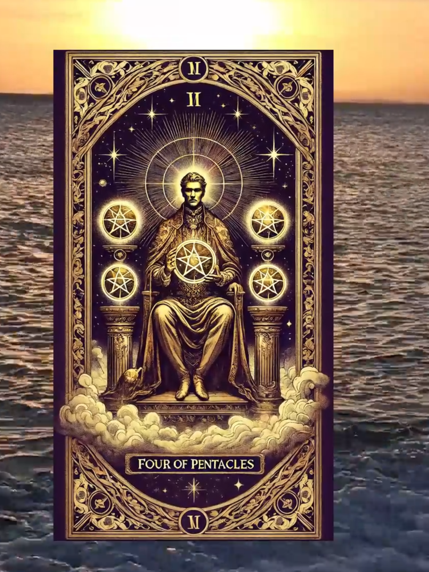 Card of the Day –Four of Pentacles. Today highlights stability and the ability to manage resources. Yet holding on too tightly or fearing loss can block the flow. Trust life and share generously — abundance always returns. If this resonates, write “I accept” in the comments, leave a like, and follow —more cards coming soon. #tarot #tarotok #witchtok #tarotreading #fyp