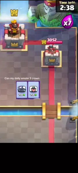 Can my daily emote 3 crown?? #clashroyale #clash  #clashroyalememes #cr #fyp 