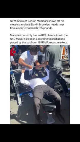 mamdani showing off at men’s day in brooklyn but the real flex is ibkr forecast giving him an 81% shot at the nyc mayor race. is he strong enough to carry the city tho? 💪🗽 #nycmayor #ibkr_forecast #politics 