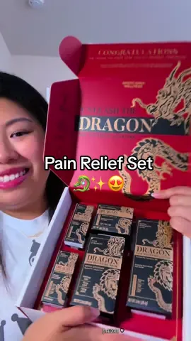 6pcs pain relief set deal from Dragon! ✨🐉 The ingredients of this product is amazing and a plus for it being all natural! 😍 #tiktokshop #producttips #painrelief #onlineshopping #shoppingfinds 