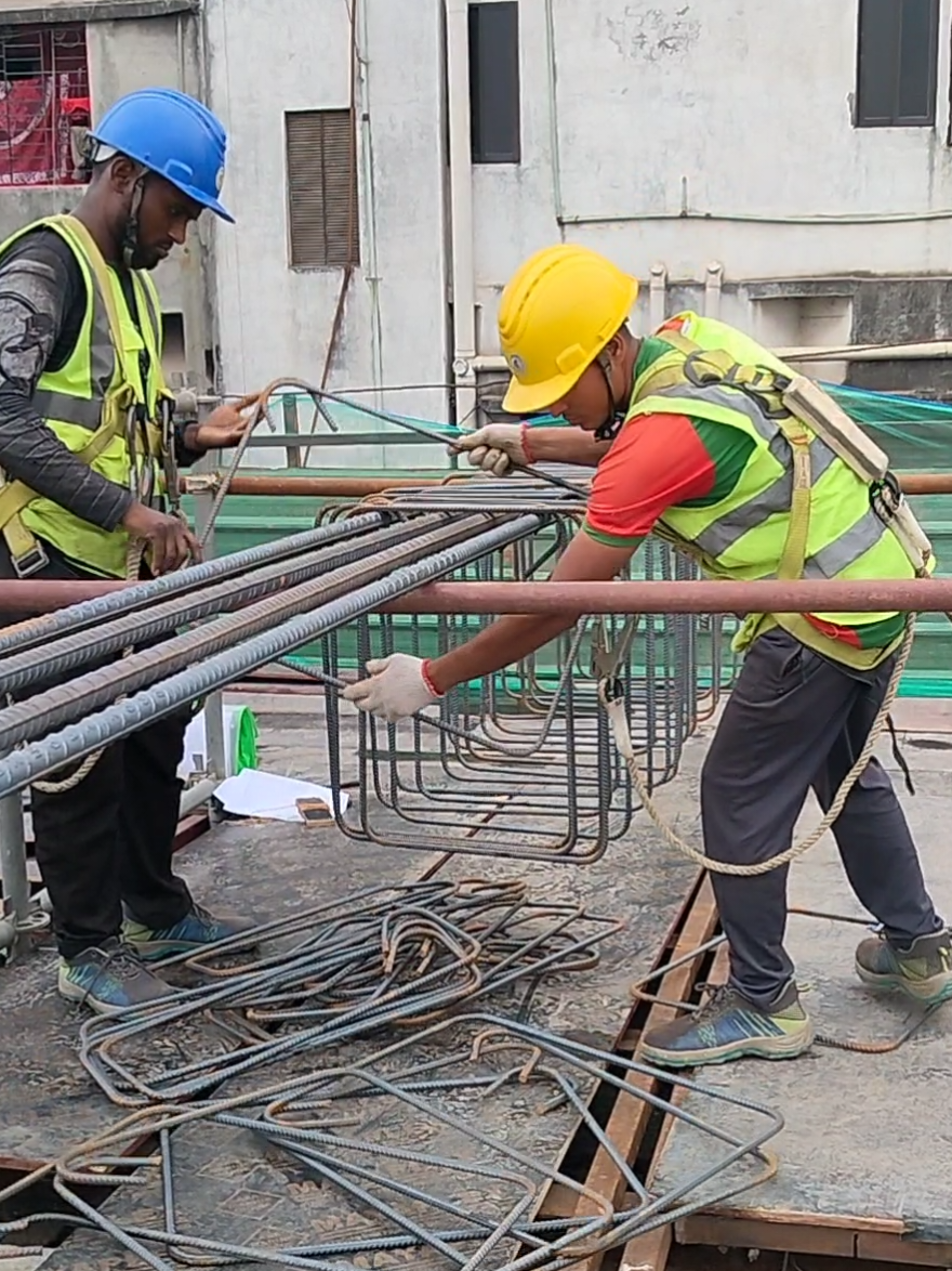 Beam Rebar Stirrups Fixing Work (Excellent Work)   #bangladesh🇧🇩  #construction 
