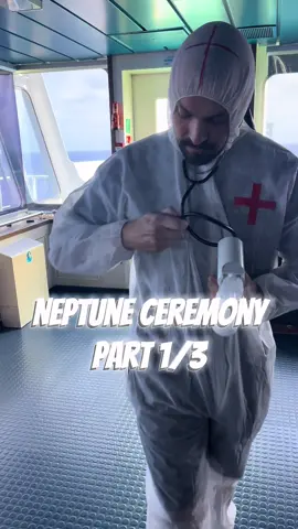 Neptune Day on a ship is the “Crossing the Line Ceremony,” a maritime tradition where sailors crossing the equator for the first time undergo an initiation ritual led by Neptune, the god of the sea. This celebration originated as a way for sailors to entertain themselves during calm seas and to appease the sea god. Today, it includes theatrical performances and playful rituals. #ceremony #lifeatsea #shipper #seaman #sailor