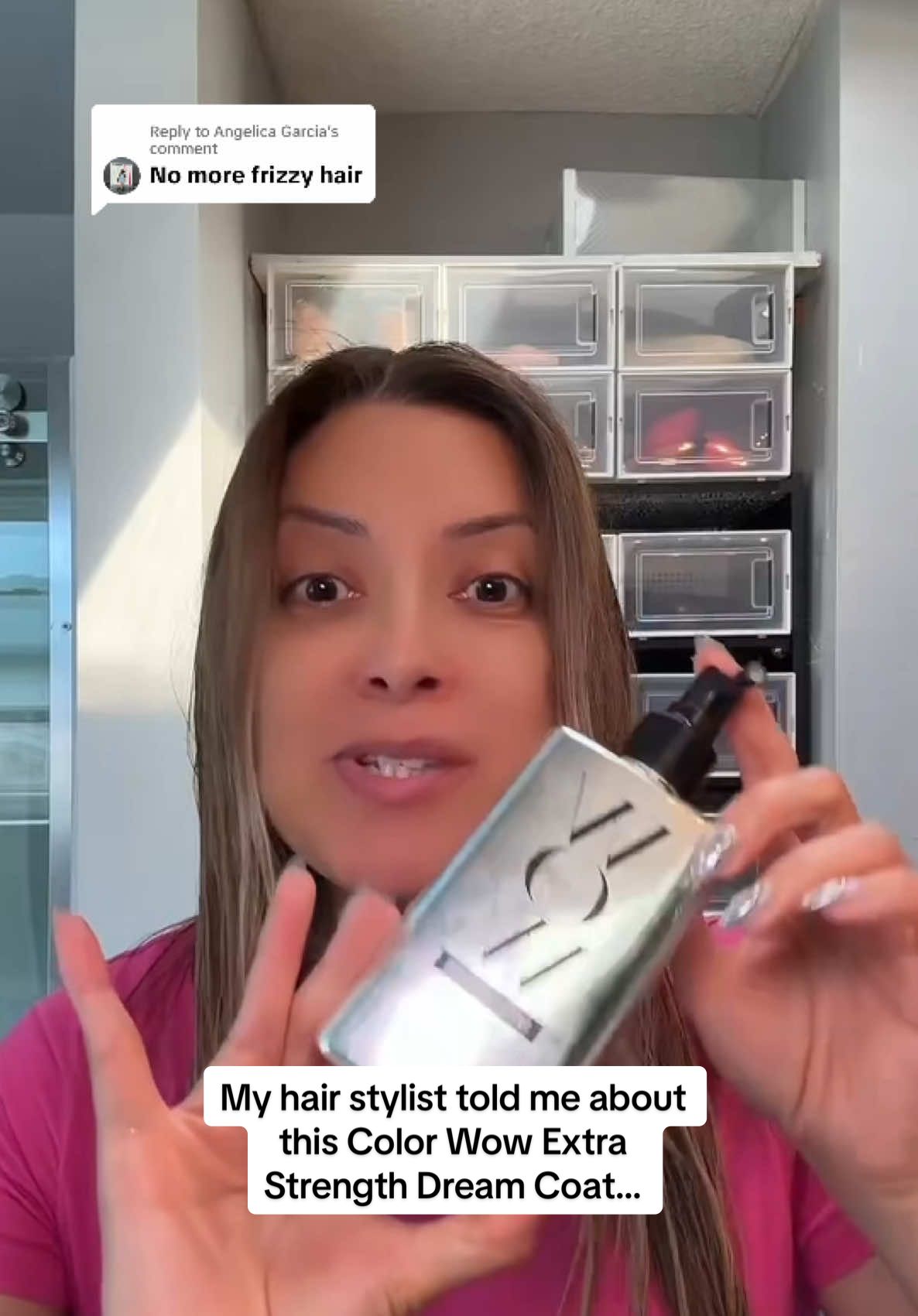 Replying to @Angelica Garcia my hairstylist told me about this @Color Wow Hair Extra strength Dream Coat  #colorwow #haircareroutine #haircareproducts #tiktokshoprestock #tiktokshopcreatorpicks 