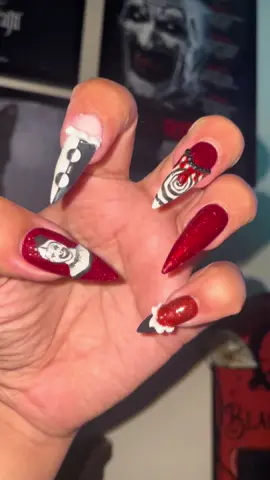 I’m ready for @Morgue & Krypt Horror next weekend 🖤🖤 #horrorcon #terrifier #arttheclown #nailart 