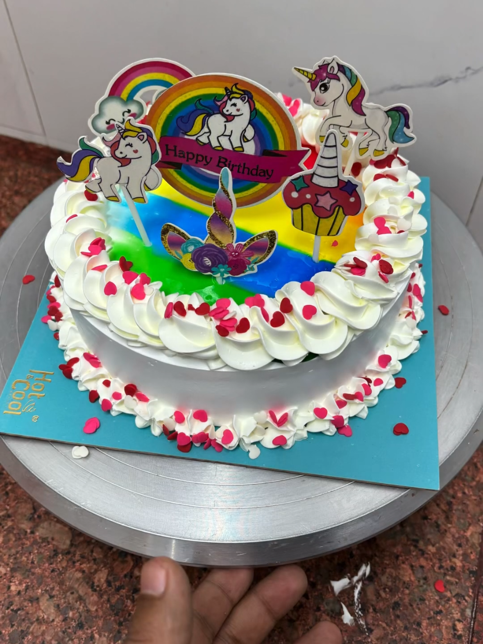 Easy Rainbow unicorn cake decorating ideas #cakedecorating 