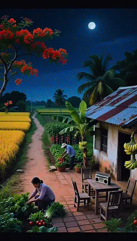 Những đêm trăng sáng dịu dàng, ánh nắng mặt trời cuối ngày, làm cho bức tranh quê hương thêm phần lãng mạn và yên bình  #canhqueyenbinh #chualanh #hoainiem #boconganh #foryou 