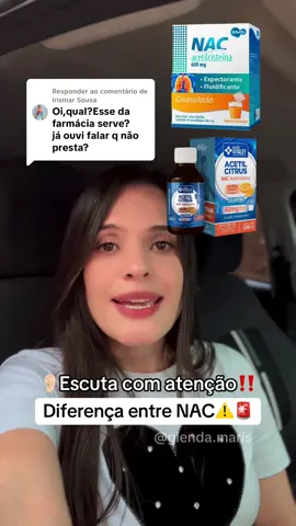 Respondendo a @Irismar Sousa #NAC #suplementação #alimentacaosaudavel #saudedamulher #saudeebemestar 