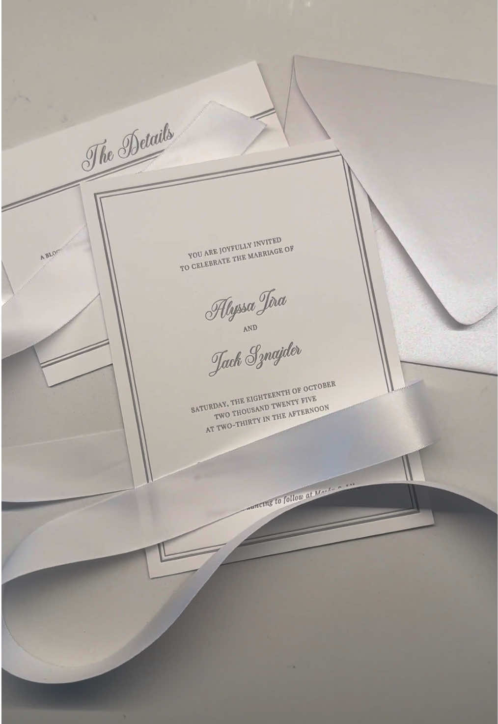 No because have you ever seen dreamier wedding invites 🥹  Video cred @Alyssa Ryann #wedding #engaged #invitations #weddingplanning #zolapartner 
