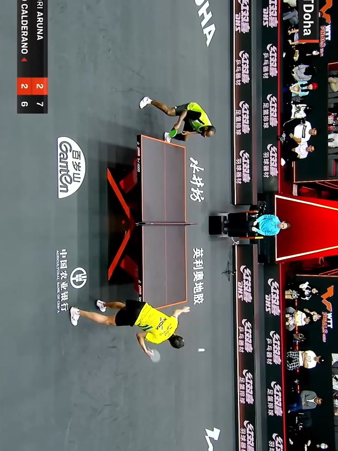 Insane Rally between Hugo Calderano and Quadri Aruna at WTT Doha #worldtabletennis #worldclass #international #tabletennis #stars #clips #edit #pro #brazil #nigeria