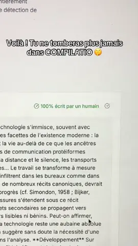 Voilà ! Tu ne tomberas plus jamais dans COMPILATIO 🤫 #dissertation #etudier #compilatio #memoire 