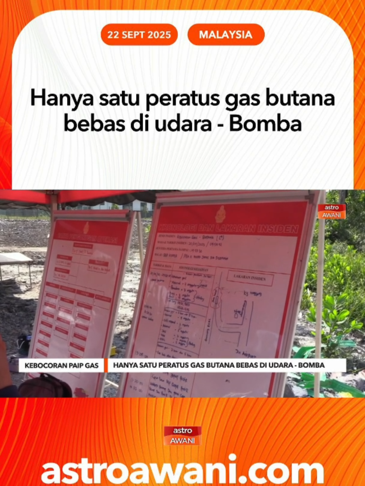 Hanya satu peratus gas butana dikesan masih bebas dalam udara di lokasi kebocaran gas di tapak projek pembinaan Laluan Rel Pantai Timur (ECRL) di Seksyen 5, Kampung Chabang, Kerteh, Kemaman. #AWANInews