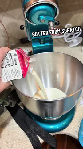 Let’s make butter from scratch. I ended up making it into garlic basil salted butter honestly 10/10 will do this a lot more often #butter #scratch #recipes  
