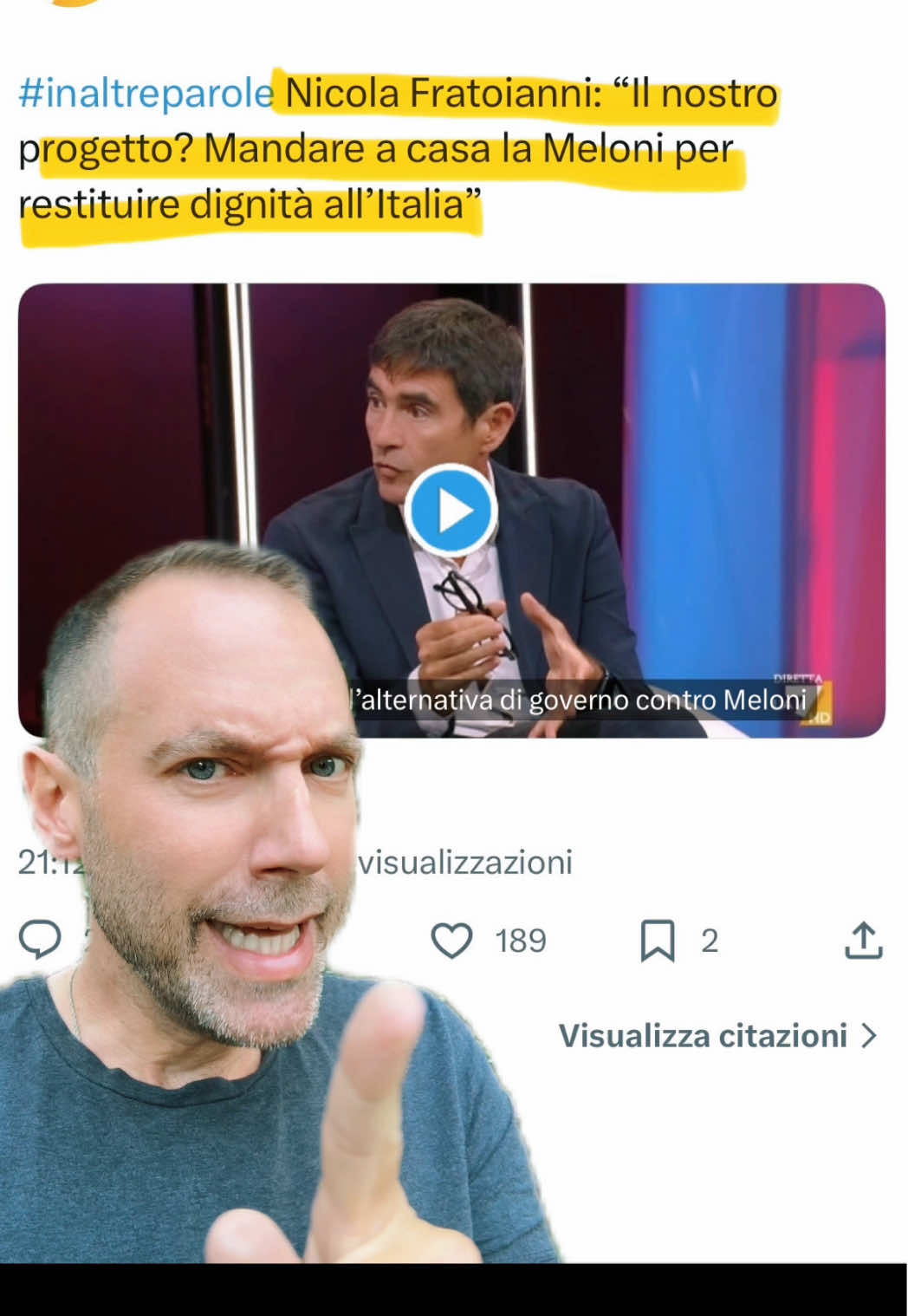 NICOLA FRATOIANNI vs GIORGIA MELONI per ridare dignità all’Italia #nicolafratoianni #giorgiameloni #politicaitaliana #perte 