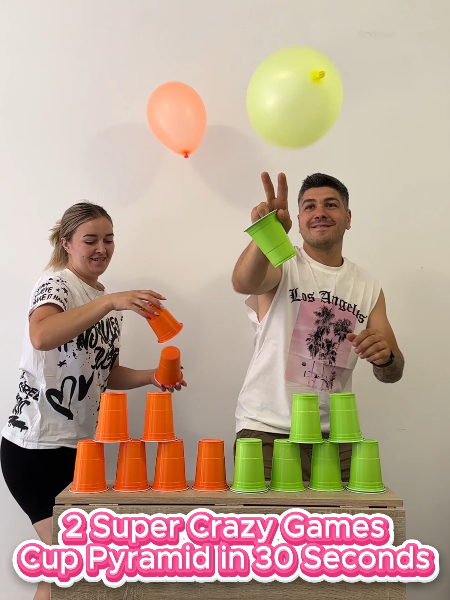 2 Super Crazy Games 🎈🥤 | Balloons & Cup Pyramid in 30 Seconds ⚡ Two insane party games packed into 30 seconds of chaos! 🎉 From hilarious balloon challenges 🎈 to a wild cup pyramid 🥤 – fast, fun, and totally crazy. 😂 Perfect for friends, couples, and anyone who loves outrageous fun challenges. CrazyBattles.com – your place for the wildest game ideas 🚀 #CrazyBattles #PartyGames #CrazyGames #FunnyChallenge #FunWithFriends #CoupleChallenge #ShortCompilation