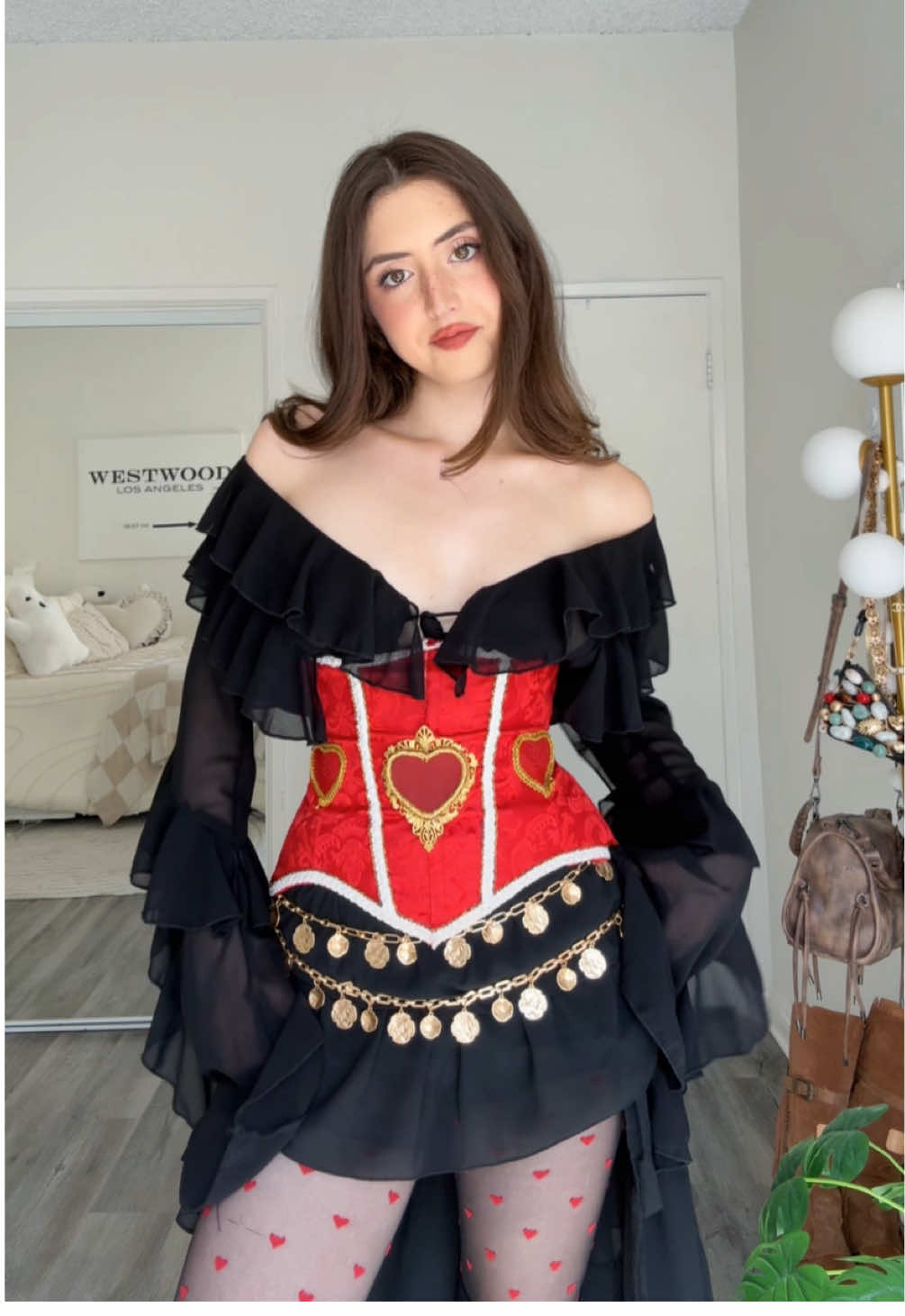 This is my public apology for whatever that monstrosity was. Anyways stick around for the final fit ♥️ HEHE #notsophiesilva #halloween #halloweencostume #halloween2025 #costumeideas #queenofhearts #aliceinwonderland queen of hearts costume 