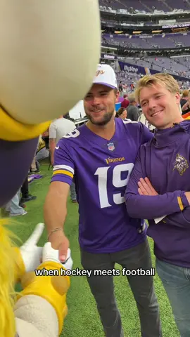 We love a good crossover @Viktor The Viking @The Hockey Guys  #NFL #SKOL #MinnesotaVikings 