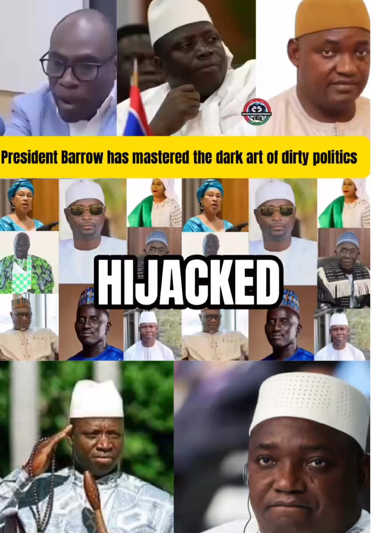 Barrow has mastered the dark art of dirty politics — and now Jammeh’s loyalists have him in their grip! 👀 By Essa Mbye Faal Watch the video, don't forget to like and share.  #GambiaPolitics #BreakingNews #PowerPlay #WatchNow #InsideStory VC: CTWPG
