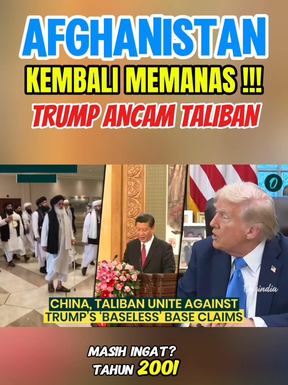 🚨 Dunia Memanas Lagi! Donald Trump ancam Taliban untuk merebut kembali Pangkalan Bagram di Afghanistan. 👉 Pangkalan ini dulunya simbol kekalahan Amerika setelah perang panjang sejak 9/11. Kini, Trump sebut akan ada “hal buruk” jika Taliban tak menyerahkan pangkalan itu. 🔥 Taliban menolak keras, sementara China & Rusia langsung ikut bereaksi. Akankah ini jadi perang baru yang mengguncang dunia? #china #trump #afghanistan  #geopolitik #perangdunia 