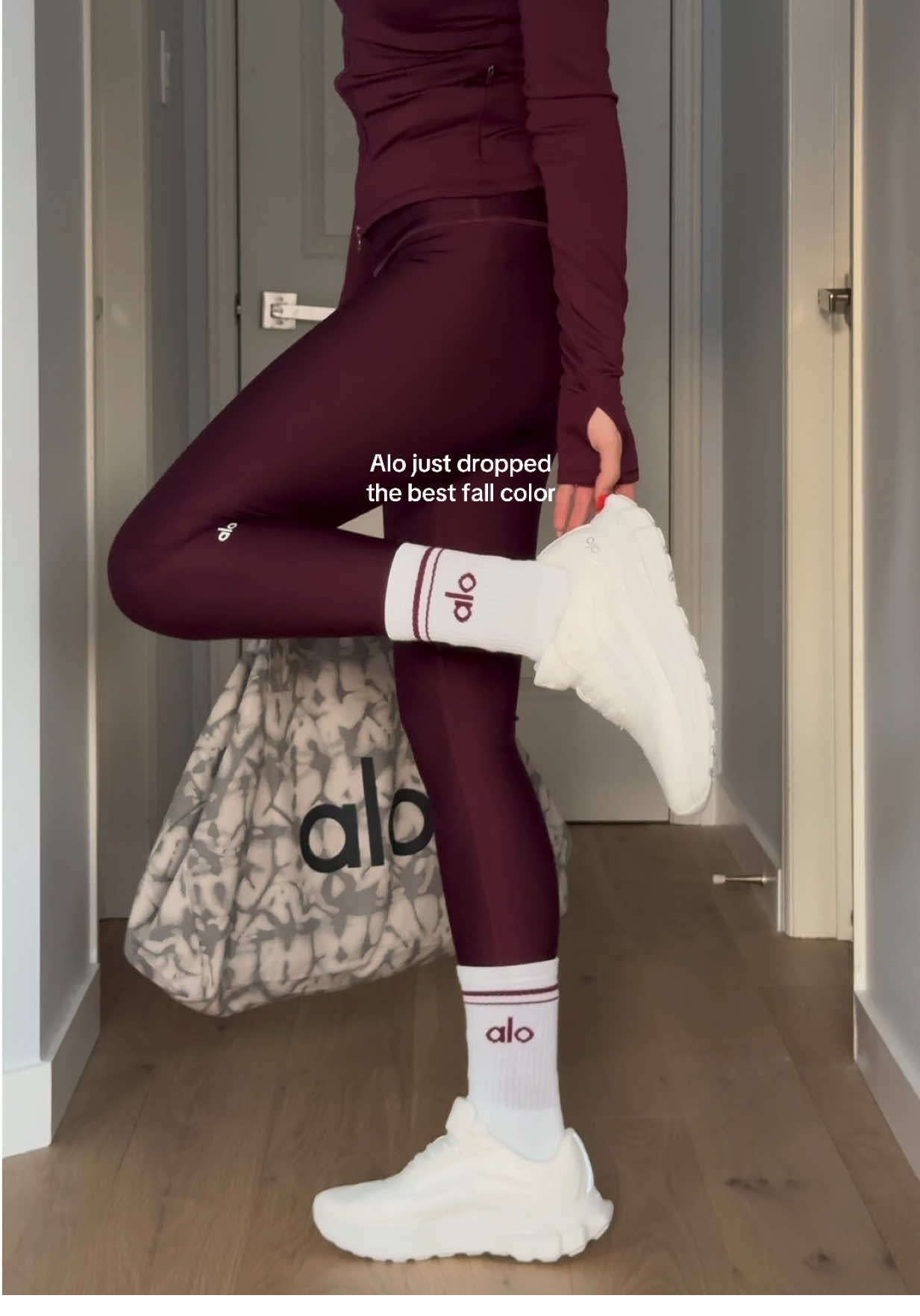 Perfect burgundy!! @alo #alo #grwm #OOTD #activewear #fyp 
