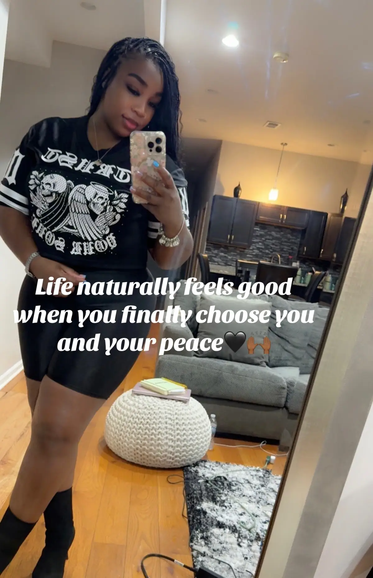 I’m getting my life together.. keeping my circle small… keeping things private…Focused on me… my finances… and my health🖤  accepting situations the way they are and letting things be🙏🏾🤟🏽 #FYP #Peace #Selflove #happiness 