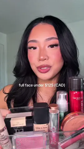 full face of drugstore makeup under $125 CAD / $100 USD @essence.cosmetics @wetnwildbeauty @rimmellondon @Makeup Revolution @Maybelline NY @NYX Professional Makeup @L’Oréal Paris #drugstoremakeup #affordablemakeup #budgetfriendly #flawlessmakeup #fyp 