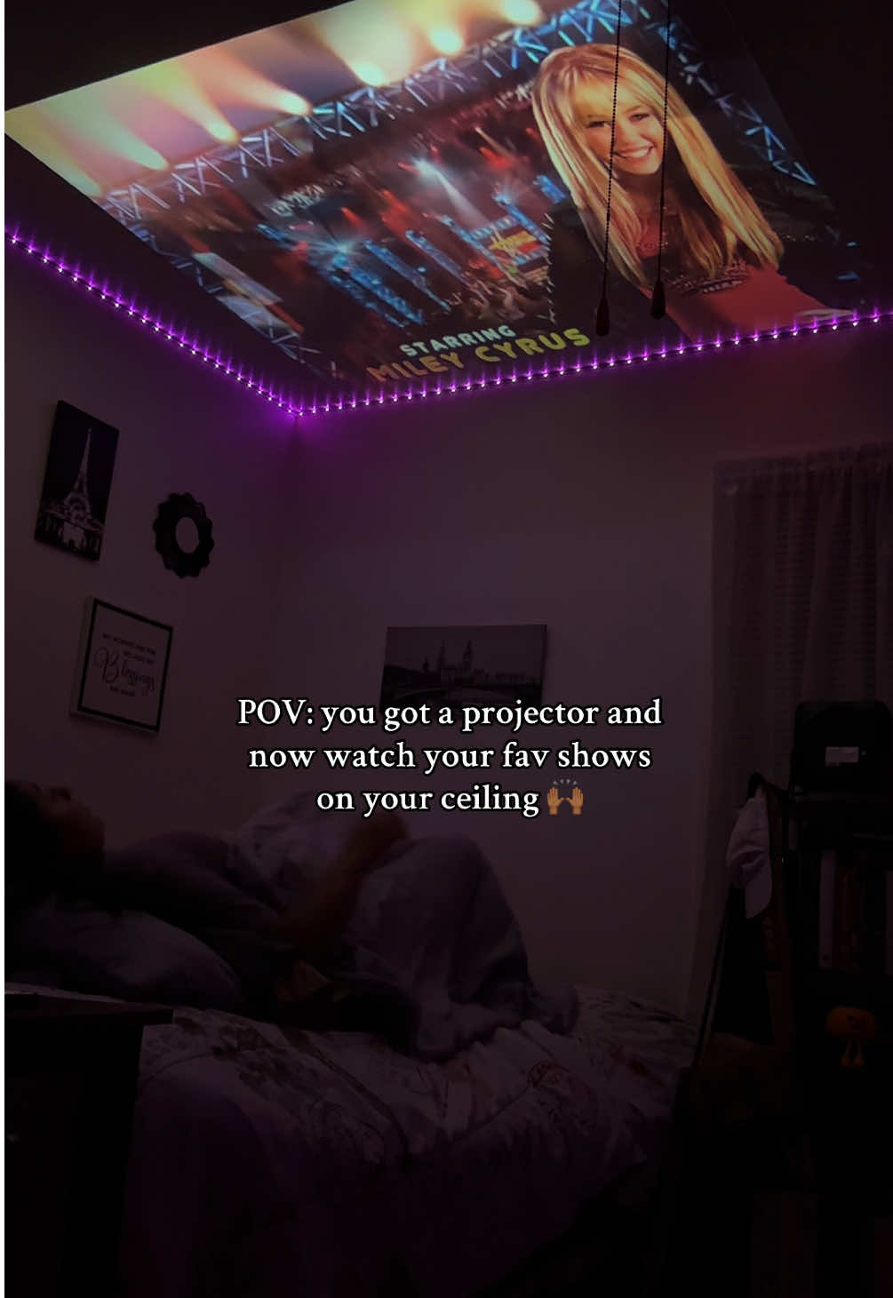 This is your sign to get a projector 🙌🏾 #trending #roomfinds #projectorforbedroom #movienights #magcubicprojector 