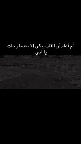 لَم أعلم أن القلب يبكي إلّا بعدما رحلت يا ابي
