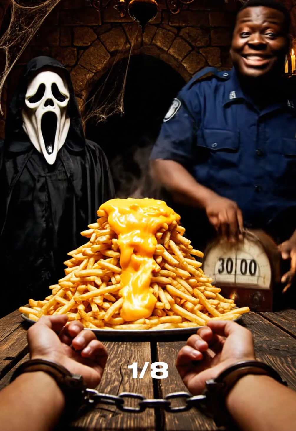 Sincèrement, tu pourrais finir un de ces plats avec ton 1er @ !😉 Édition : Scream👻 #DéfiXXL #NourritureXXL #FoodChallenge #défiimpossible #30minutes 