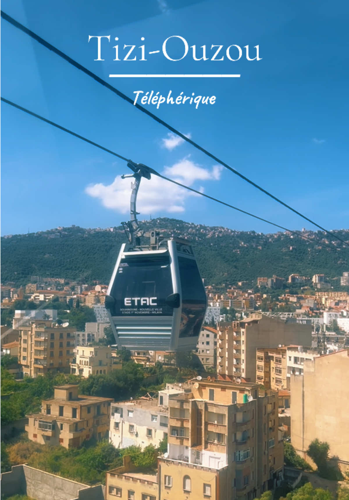 Visitez la ville de Tizi-Ouzou 🚠  depuis le ciel, en utilisant le  réseau téléphérique.  Splendide à voir ! Vient découvrir mon voyage en Algérie 🇩🇿💚 #algerie #tiziouzou #kabyle #voyage #dz 